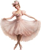 Cumpara ieftin Sticker decorativ, Balerina, Roz, 72 cm, 1346STK-5