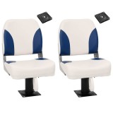 VidaXL Scaune de barcă, 2 buc., cu piedestal pivotant la 360&deg;