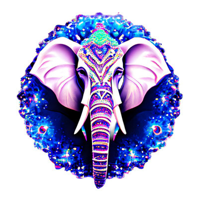 Sticker decorativ, Elefant, Albastru, 60 cm, 10202ST foto