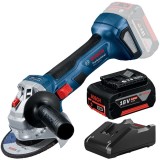 Bosch GWS 180-LI + GBA + GAL 18V-40 - Polizor unghiular 125 mm + Set 1 acumulator si incarcator Li-Ion 18 V 4 Ah