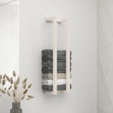 vidaXL Suport Prosoape Alb Lemn Masiv Pin 23x18x90cm Raft Baie Montat pe Perete