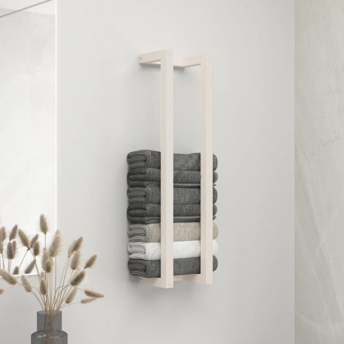 Gossi suport pentru prosoape, alb, 23x18x90 cm, lemn masiv de pin