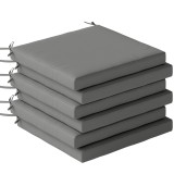 Outsunny Set pernuțe pentru scaune de sufragerie 46x42x7 cm 6 piese cu husă lavabilă și benzi hidrofug anti-UV Gri &icirc;nchis | Aosom Romania