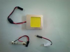 Placa LED COB 5W cu 2 adaptoare: T10, sofit si BA9S 12V foto