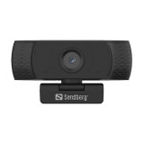 Camera web Sandberg, Full HD, 1920 x 1080 px, USB 2.0, microfon incorporat, cablu 1.2 m, Negru