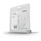 Set 10 bucati Port Blocker USB-C/Thunderbolt 3 Albastru, Lindy L40466
