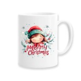 Cana alba personalizata Merry Christmas, INOVATIX&reg;️. 330ml