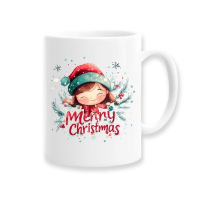 Cana alba personalizata Merry Christmas, INOVATIX&amp;reg;️. 330ml foto
