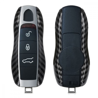 Husa Cheie Auto pentru Porsche - 3 Butoane, Plastic, Negru, 52266.01 foto