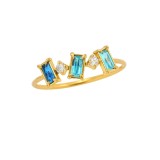 Cumpara ieftin Inel placat cu aur din inox cu zirconii albastre