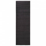Covor din sisal natural, negru, 80x250 cm