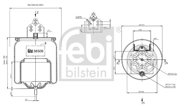 FEBI BILSTEIN 38509 Burduf, suspensie pneumatica