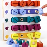 Joc Educativ Montessori Lemn, Forme Geometrice, Sortare, Sudoku, Puzzle Copii 3+ Ani