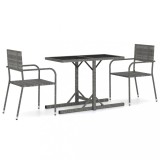 Cumpara ieftin Set mobilier de gradina, 3 piese, gri