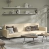 VidaXL Canapea extensibilă cu 2 locuri, crem, catifea