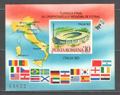 Romania.1990 C.M. de fotbal ITALIA-Bl. ZR.848 foto