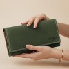 Portofel damă din piele naturală Elegant cu multe compartimente| Handmade, practic,design modern, Albastru, Negru, Verde