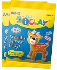 Plastilina AMOS iClay IC15BL 15g/punga, albastru (b x 10) foto