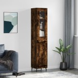 VidaXL Dulap &icirc;nalt, stejar fumuriu, 34,5x34x180 cm, lemn prelucrat