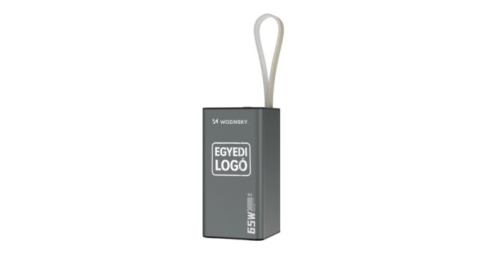 Baterie externă Wozinsky Powerbank K65+ 65W 30000mAh 2x USB-C, 1x USB-A 65W - negru cu personalizare logo unică