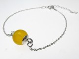 Bratara argint cu jad galben