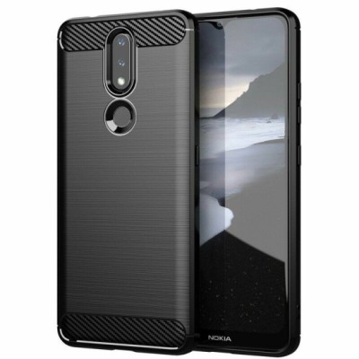 Husa pentru Nokia 2.4 - Techsuit Carbon Silicone - Black foto