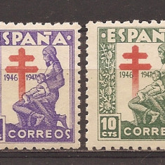 Spania 1946 - Lupta împotriva tuberculozei, serie + PA, 4 poze, MNH