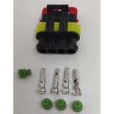 Set conector cablu Superseal 1.5 mama mufa 4 pin 4 pini inclusi + 4 garnituri incluse IP67 TE Connectivity 282088-1-SET-F