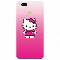 Husa silicon pentru Xiaomi Mi A1, Cute Pink Catty