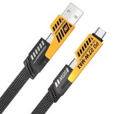 Cablu incarcare rapida tip c, 65W, lightning, USB, PD 27W, plat, metal, 4in1,