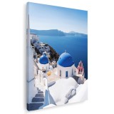 Tablou peisaj Santorini Grecia albastru 1982 Tablou canvas pe panza CU RAMA 60x90 cm