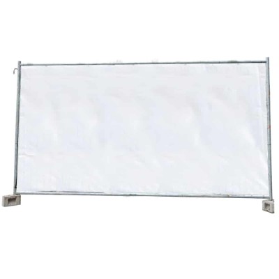 Panza gard constructii, plasa protectie gard, 160g/m&amp;sup2;, 1,76m x 3,41m, alba, protectie gard constructii foto