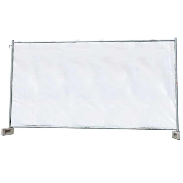 Panza gard constructii, plasa protectie gard, 160g/m&sup2;, 1,76m x 3,41m, alba, protectie gard constructii
