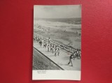 CARTE POSTALA - RPR - VASILE ROAITA - PLAJA SI FALEZA ( SCRISA CU CREIONUL )