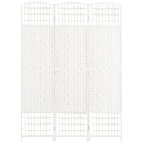 HOMCOM Paravan Pliabil 4 Panouri Interior 160x170cm Alb Lemn Impletit Manual
