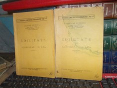 CINCINAT SFINTESCU - EDILITATE : ALIMENTARI CU APA (PARTEA I + PARTEA II) ,1932