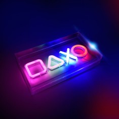 Lampa LED Neon Lamba, Gamer, Multicolor, 23x12.7cm, Cablu USB 1m