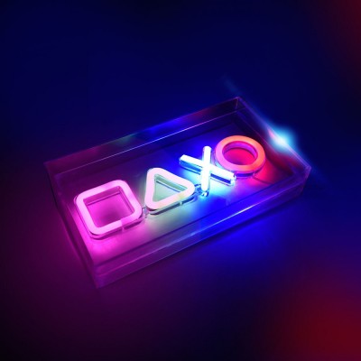 Lampa LED Neon Lamba, Gamer, Multicolor, 23x12.7cm, Cablu USB 1m foto