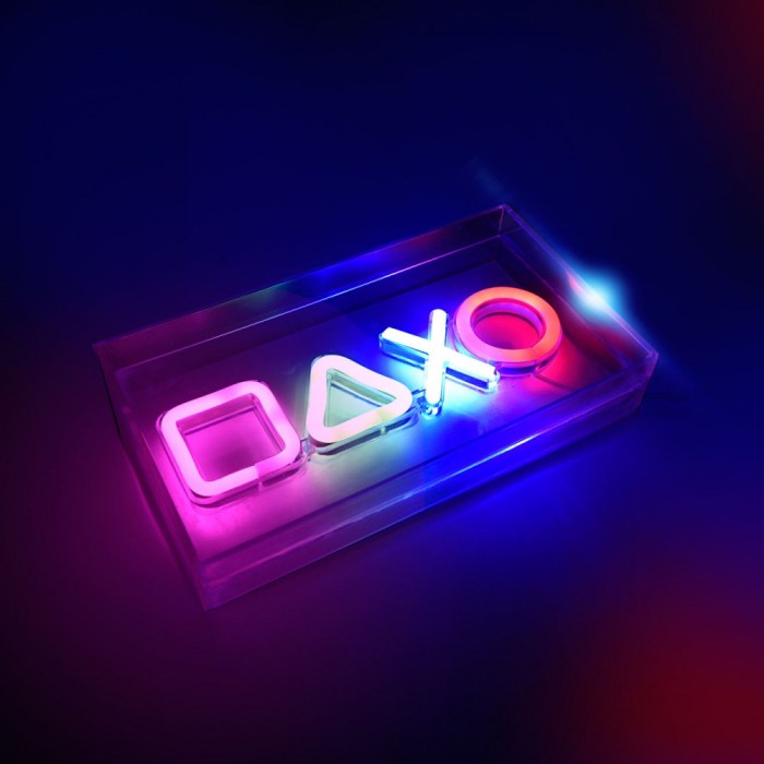 Lampa LED Neon Lamba, Gamer, Multicolor, 23x12.7cm, Cablu USB 1m