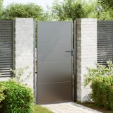 vidaXL Poartă de grădină Negru 100 x 175 cm Oțel vopsit &icirc;n pulbere