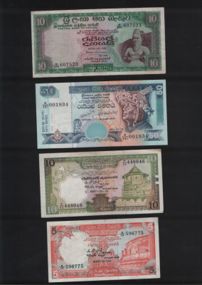 Set Sri Lanka Ceylon 8 bancnote cateva rare foto