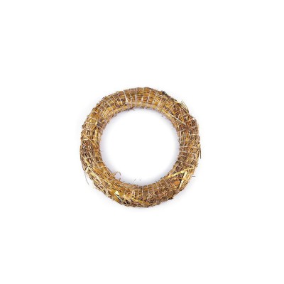 Coronita din paie decorabila Crisalida, rotunda, diametru 25 cm, Ivory foto