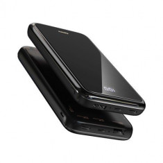 Acumulator Extern Cu Incarcare Wireless Samsung Huawei iPhone LG Asus Power Bank 10000mAh Negru foto