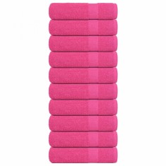 vidaXL Prosoape de m&acirc;nă 10 buc roz 50x100 cm 360 g/m&sup2; 100% bumbac
