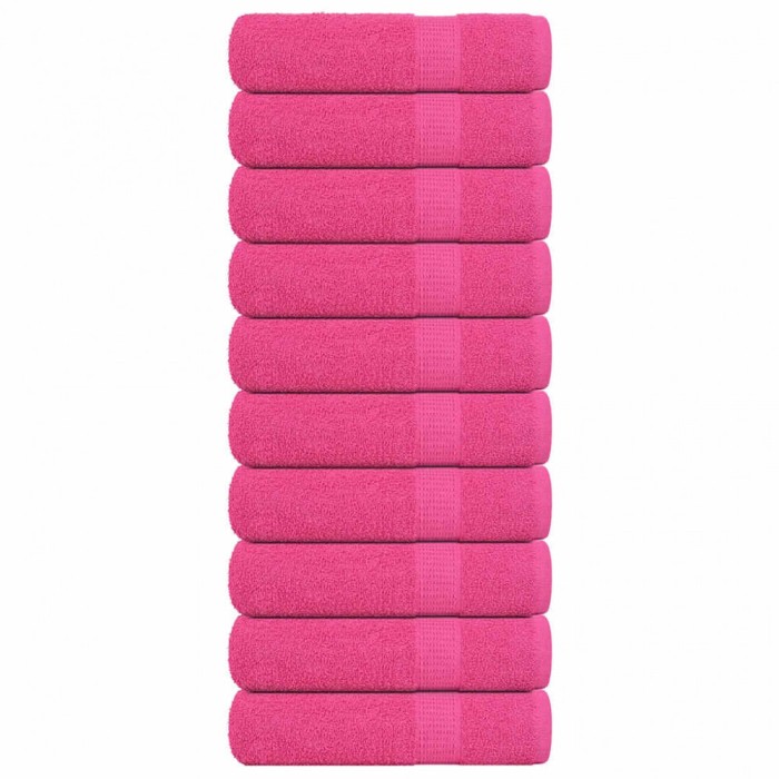 vidaXL Prosoape de m&acirc;nă 10 buc roz 50x100 cm 360 g/m&sup2; 100% bumbac 137048