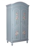 Dulap nostalgic bleu pictat cu trandafiri FRF058, Comode si bufete