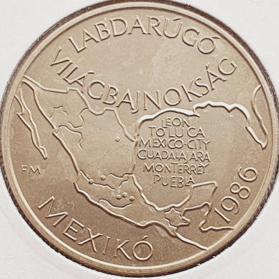 2814 Ungaria 100 Forint 1985 Football - Map of Mexico km 647 foto