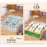 Covoras pentru Copii, Flippy, cu 2 Fete, Model Trafic-Girafe, +3 Luni, 150x200x1 cm, Multicolor