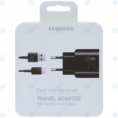 Samsung Încărcător rapid de călătorie EP-TA300CBE 2100mAh incl. Cablu de date USB tip C negru (Blister UE) EP-TA300CBEGWW