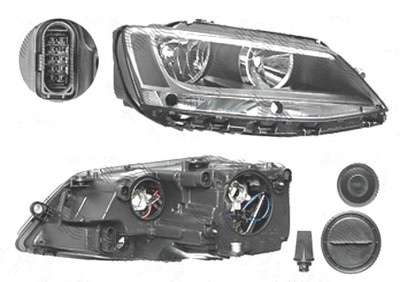 Far Volkswagen Jetta (1b), 07.2010-, fata, Dreapta, Tip= Hella; H7+H7+P21W+PY21W; electric; cu motor, DEPO foto